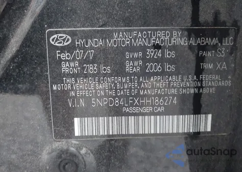 2017 Hyundai Elantra Value Edition из США, поврежденный, VIN 5NPD84LFXHH186274